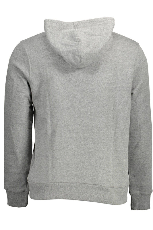 Chic Gray Hooded Sweatshirt with Exquisite Print