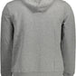 Elegant Gray Printed Hooded Sweatshirt