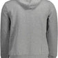 Chic Gray Hooded Sweatshirt with Logo Print