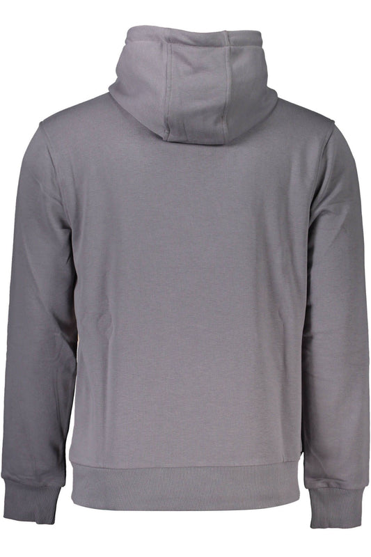 Sleek Gray Hooded Sweatshirt with Cavalli Class Logo