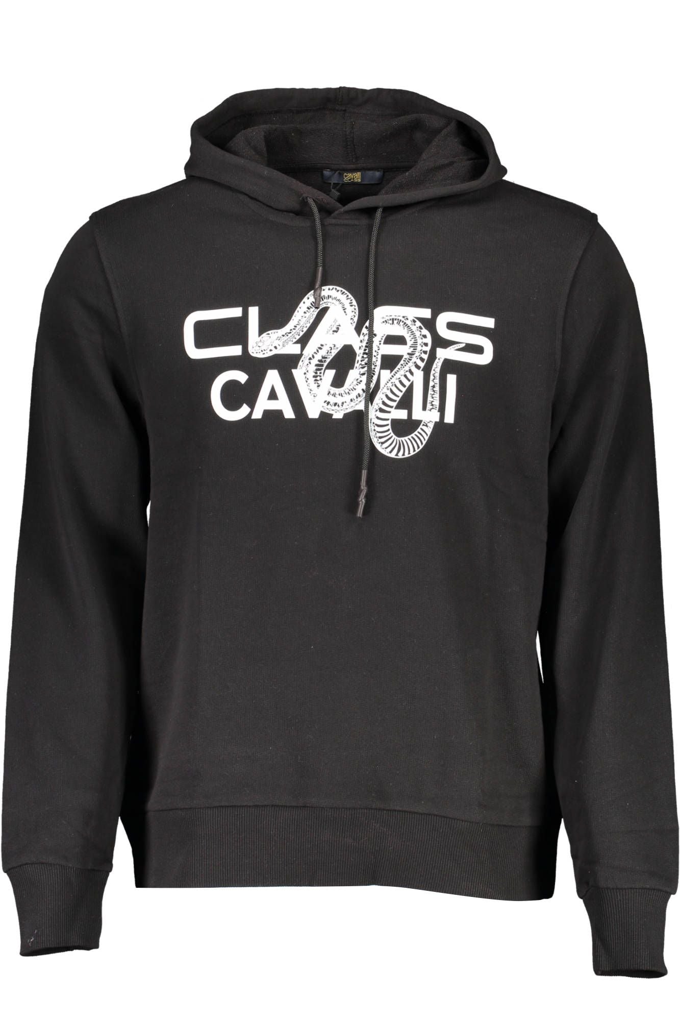 Elegant Hooded Black Cotton Sweatshirt