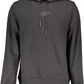 Elegant Black Cotton Hooded Sweatshirt