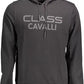 Chic Black Printed Hooded Sweatshirt
