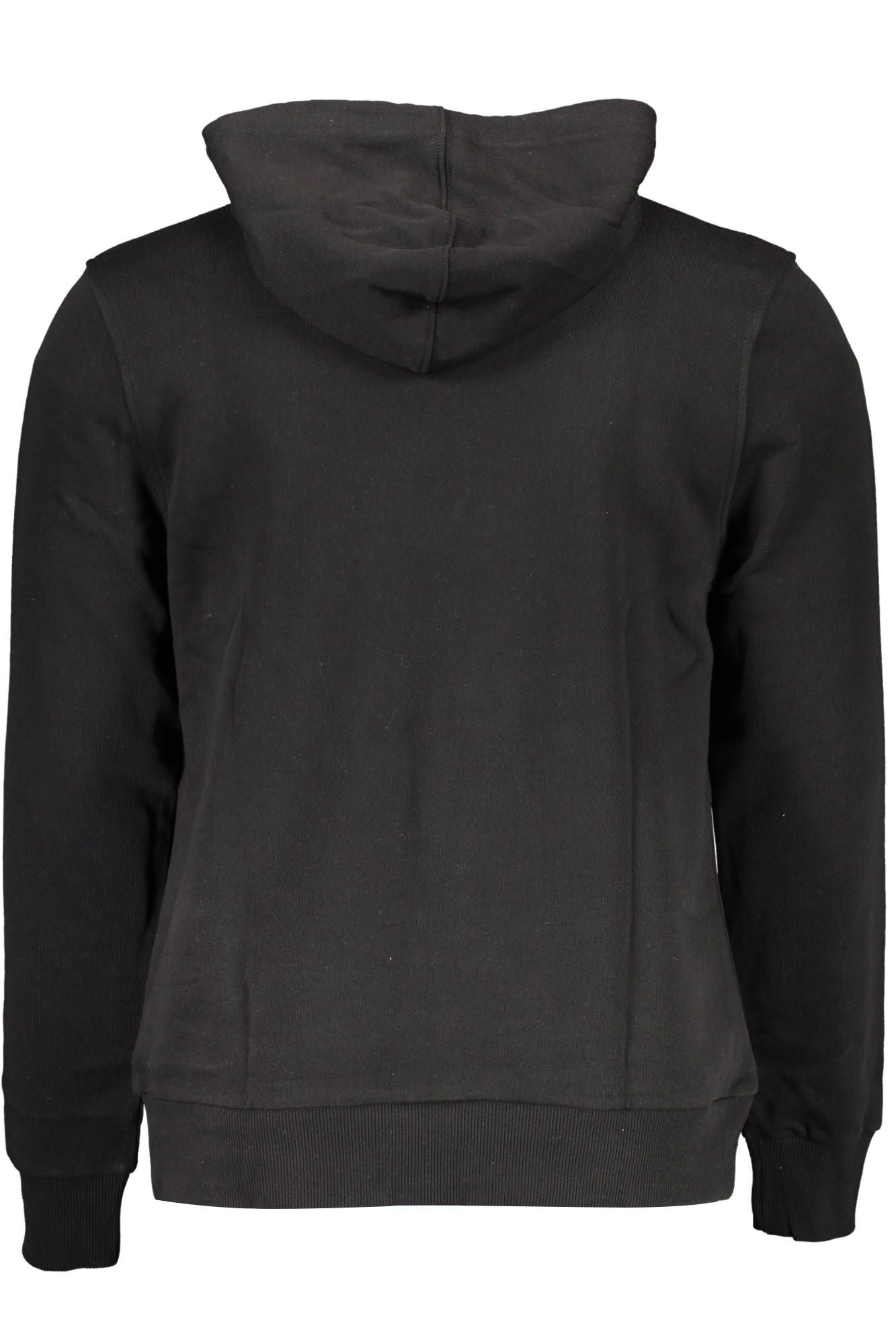 Elegant Hooded Black Cotton Sweatshirt