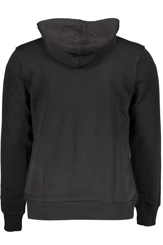 Elegant Hooded Black Cotton Sweatshirt