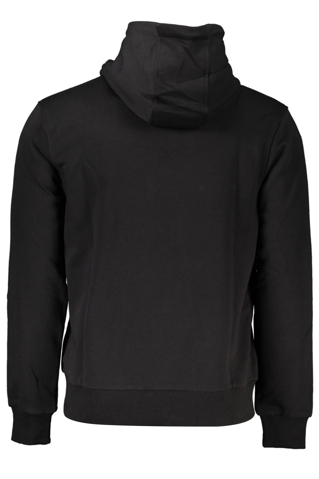 Sleek Black Hooded Sweatshirt - Regular Fit