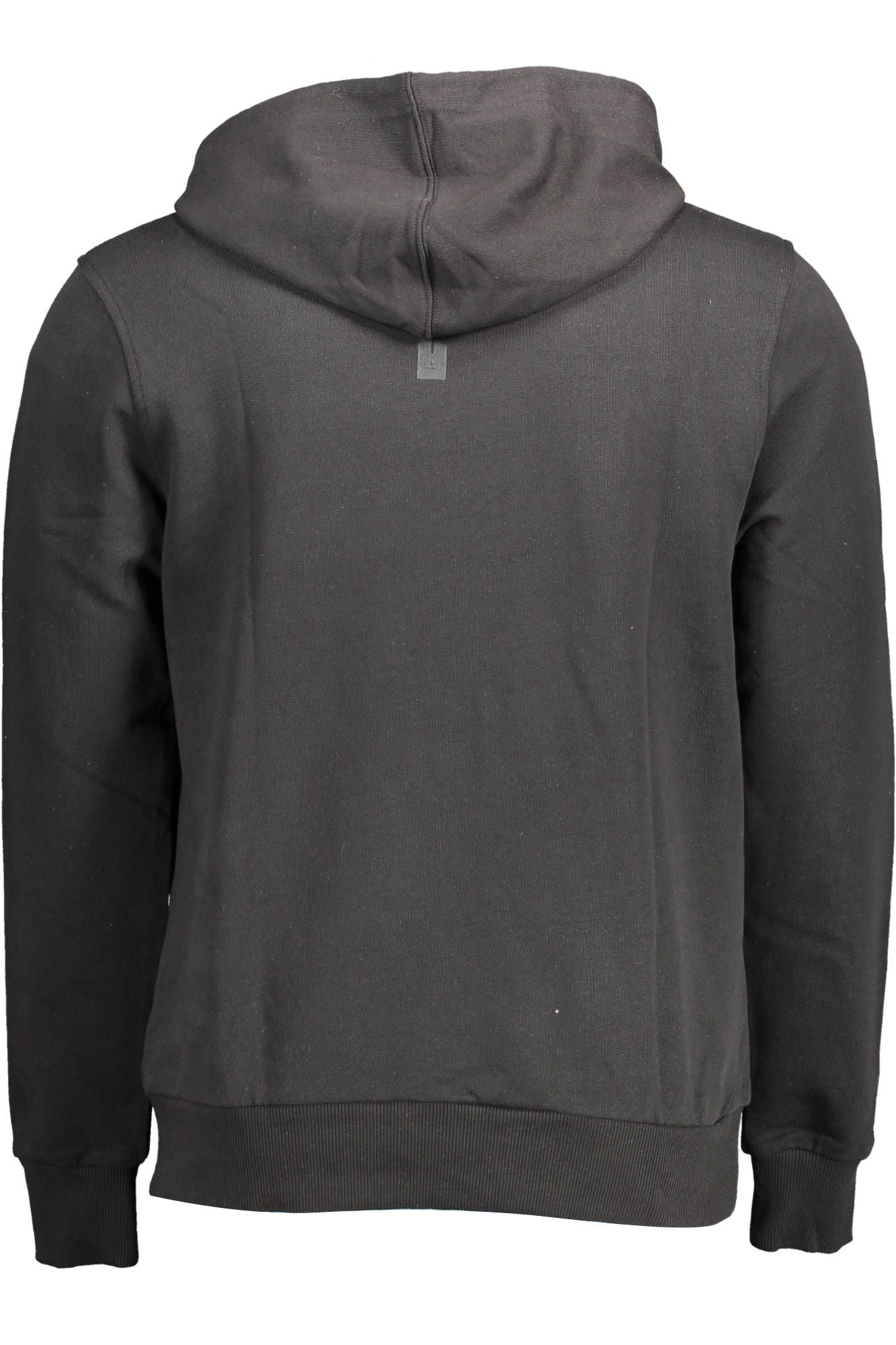 Elegant Black Cotton Hooded Sweatshirt