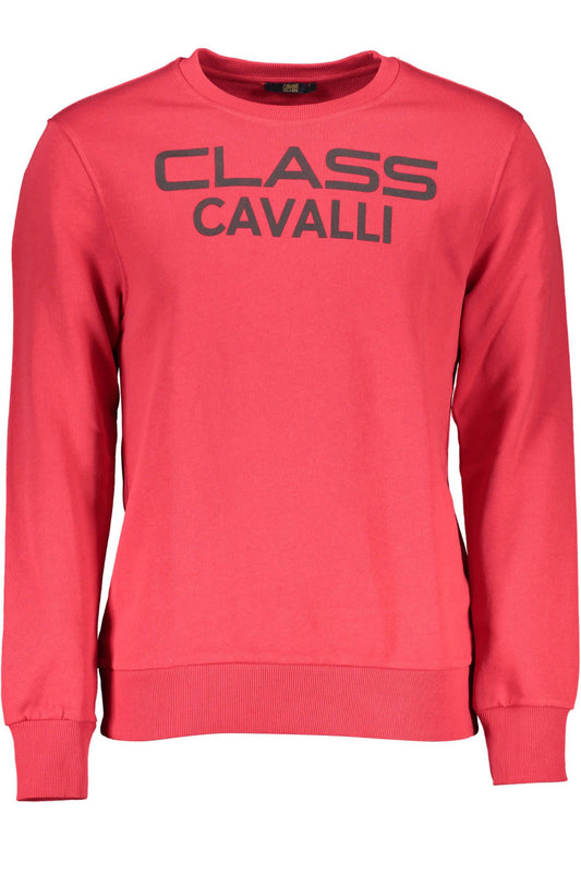 Cavalli Class Crimson Cotton Sweatshirt