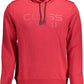 Chic Red Hooded Sweatshirt with Unique Print