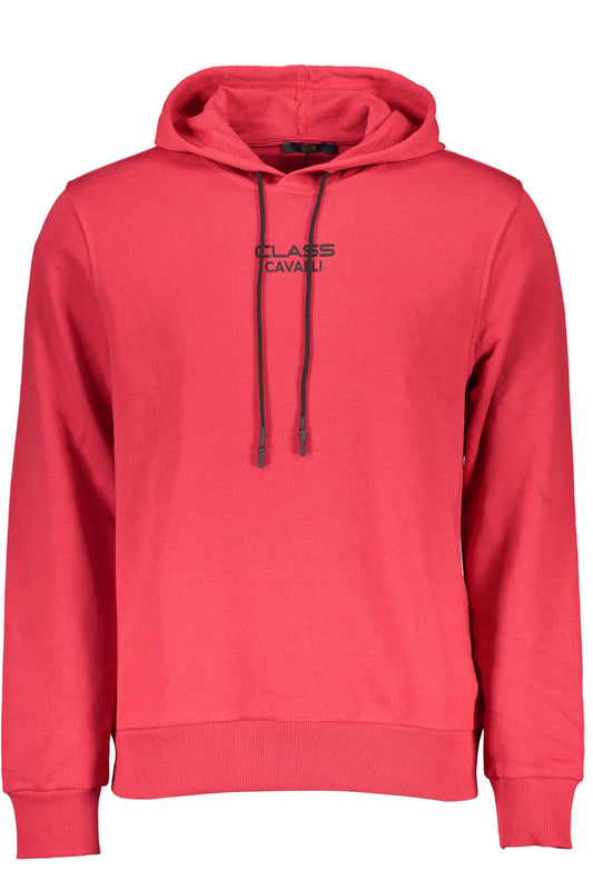 Chic Red Hooded Sweatshirt with Bold Print