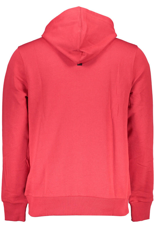 Chic Red Hooded Cotton Sweatshirt with Print