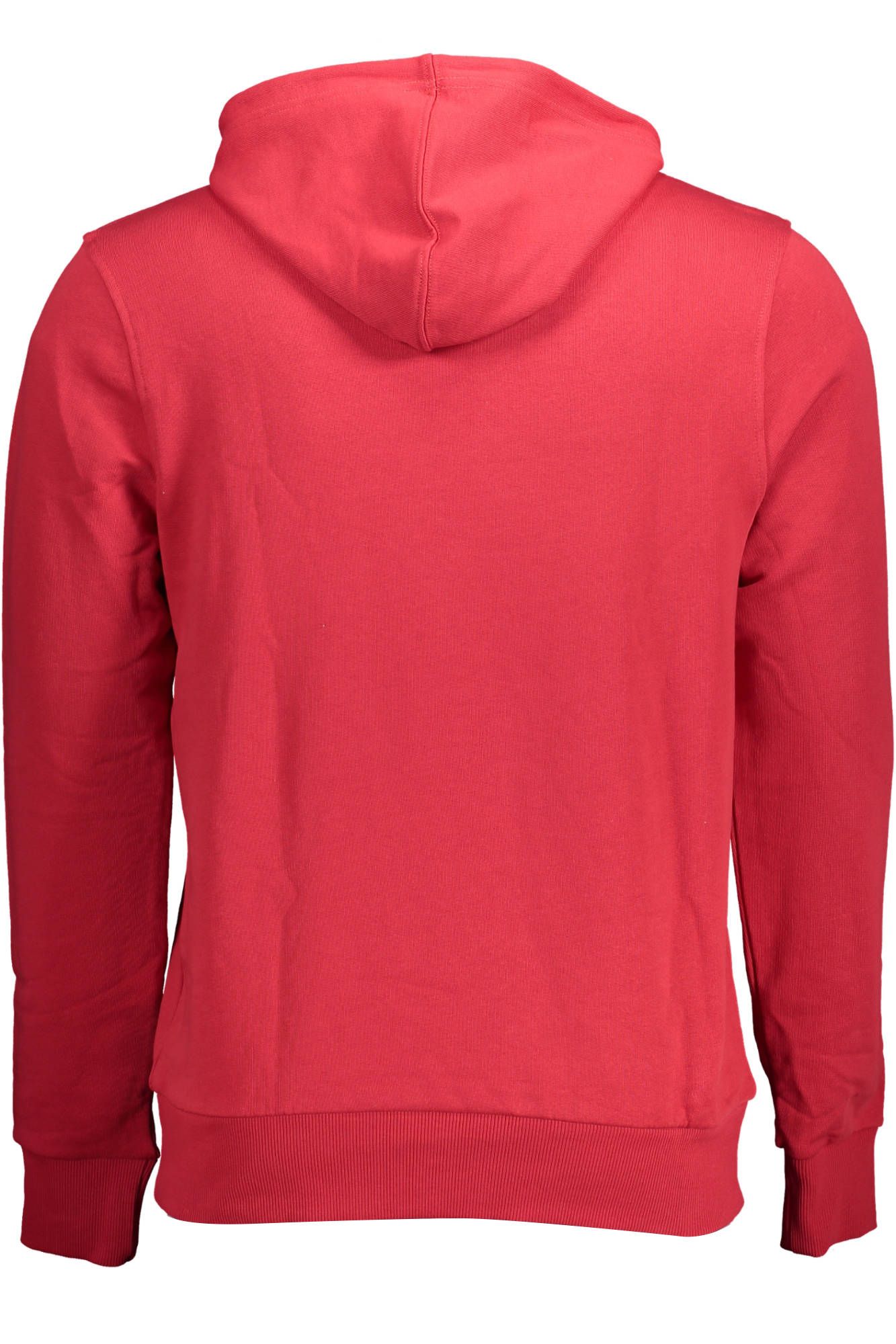 Chic Red Hooded Sweatshirt with Unique Print