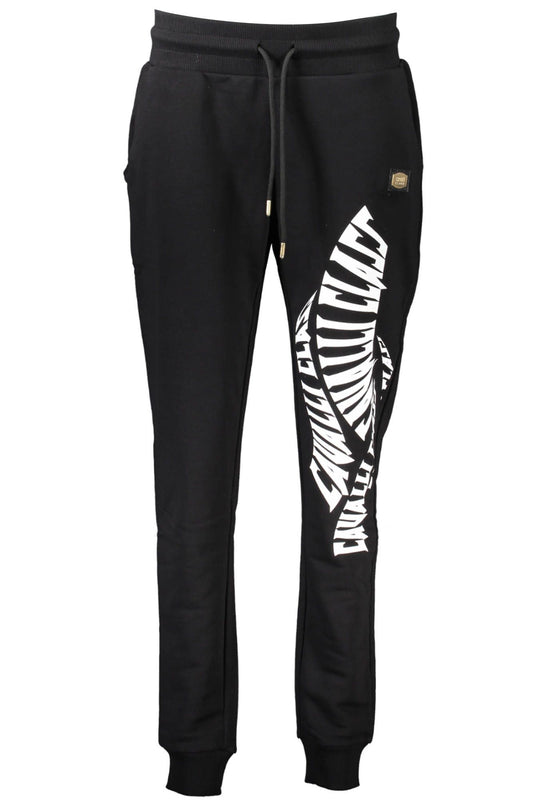 Sleek Black Sporty Trousers with Logo Detail