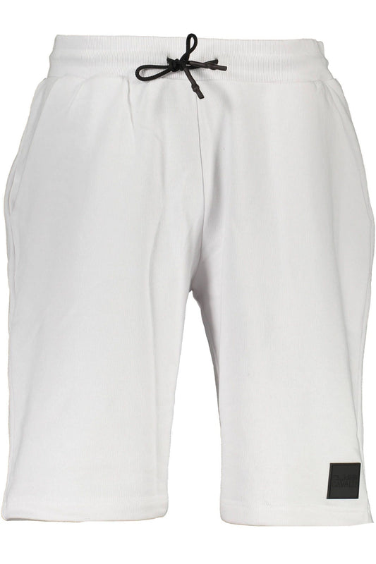 Elegant White Sporty Shorts with Logo Accent