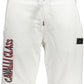 Elegant White Embroidered Sports Shorts