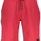 Radiant Red Sports Shorts with Logo Detail
