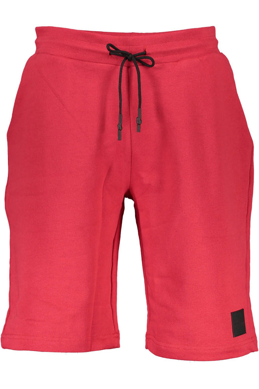 Radiant Red Sports Shorts with Logo Detail