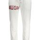 Elegant White Sporty Trousers with Ankle Cuffs
