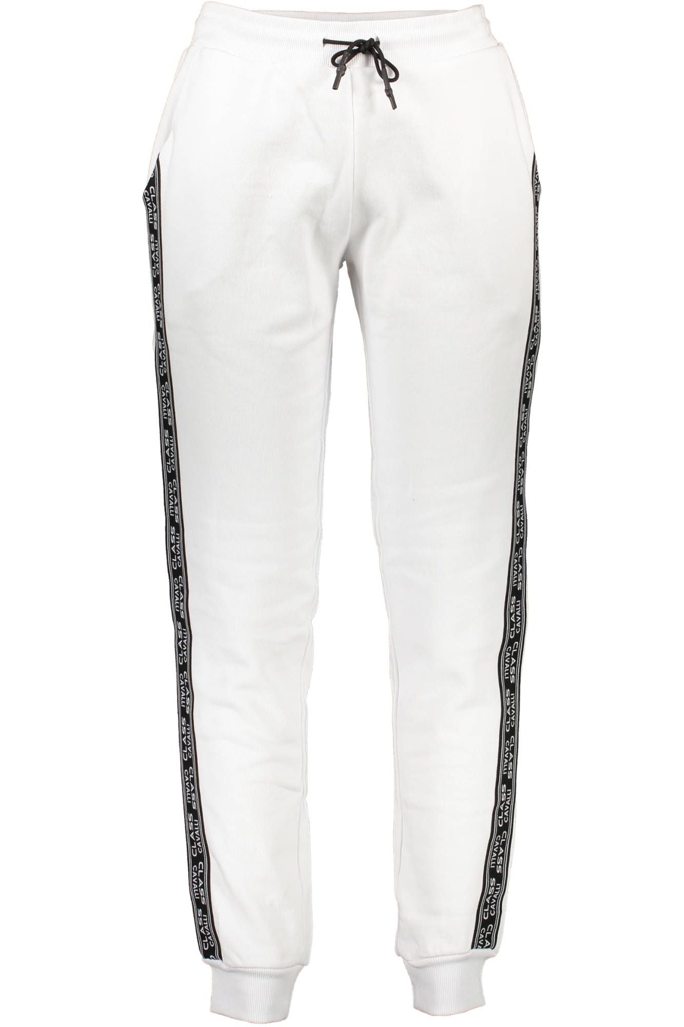 Elegant White Cotton Sports Trousers