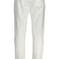 Elegant White Sporty Trousers with Ankle Cuffs