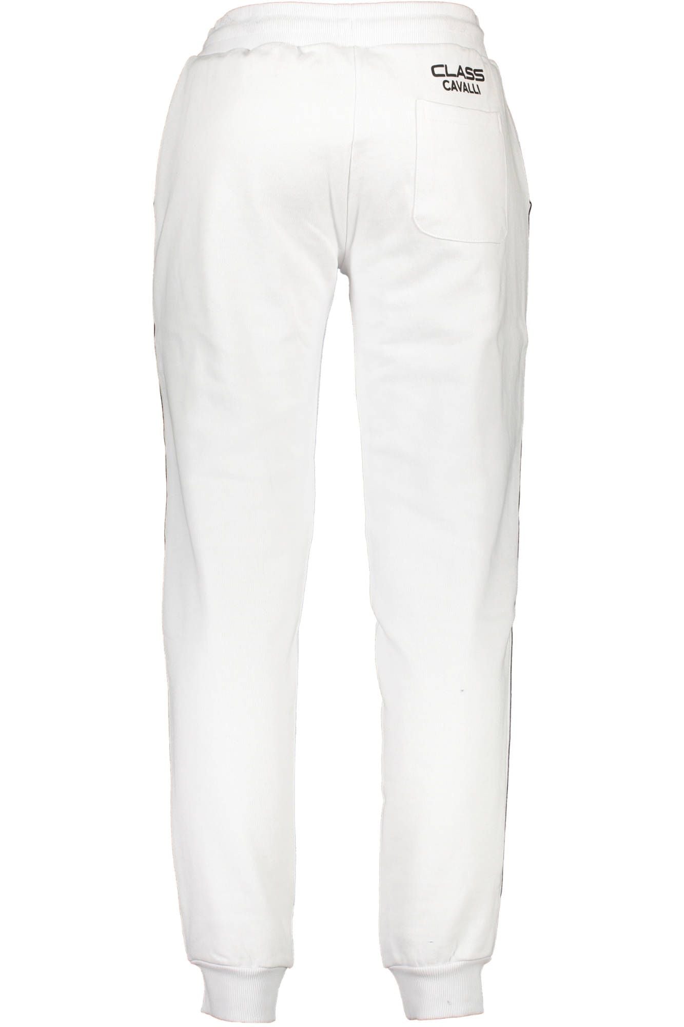 Elegant White Cotton Sports Trousers