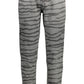 Chic Gray Sports Trousers with Contrasting Details
