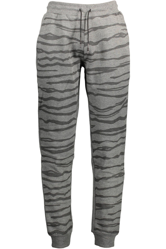 Chic Gray Sports Trousers with Contrasting Details