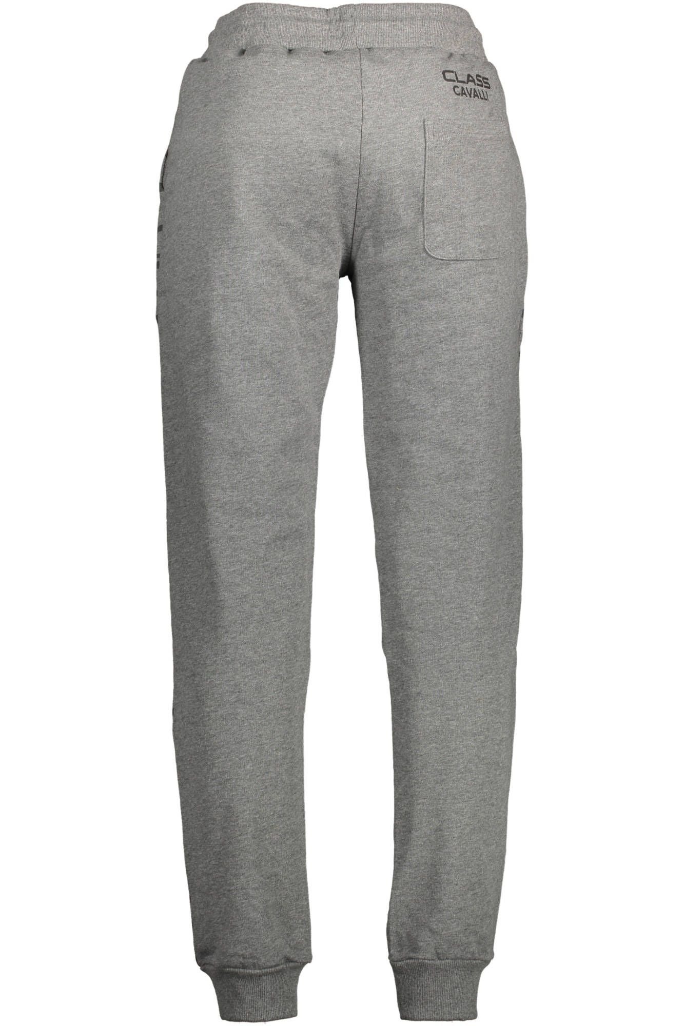 Chic Gray Sports Trousers with Contrasting Details