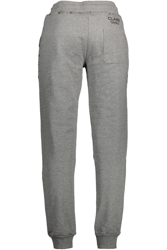 Chic Gray Sports Trousers with Contrasting Details