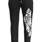 Elegant Sporty Black Trousers with Ankle Cuffs