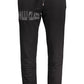 Sleek Black Sporty Embroidered Trousers