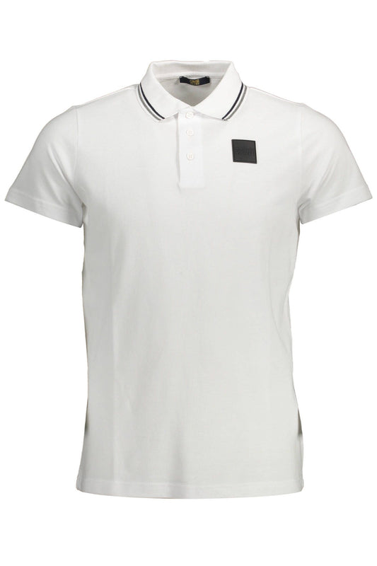 Elegant White Contrast Detail Polo Shirt