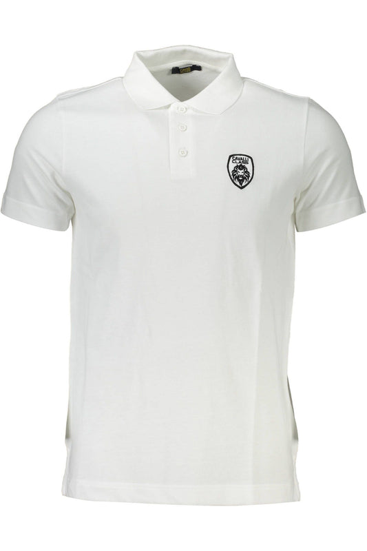 Elegant White Embroidered Polo Shirt