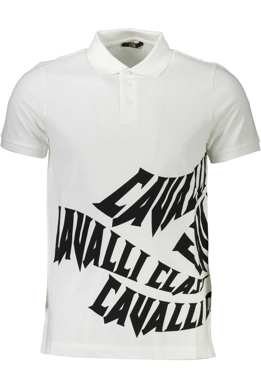 Elegant White Printed Polo Shirt