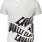 Elegant White Cotton Polo with Chic Print