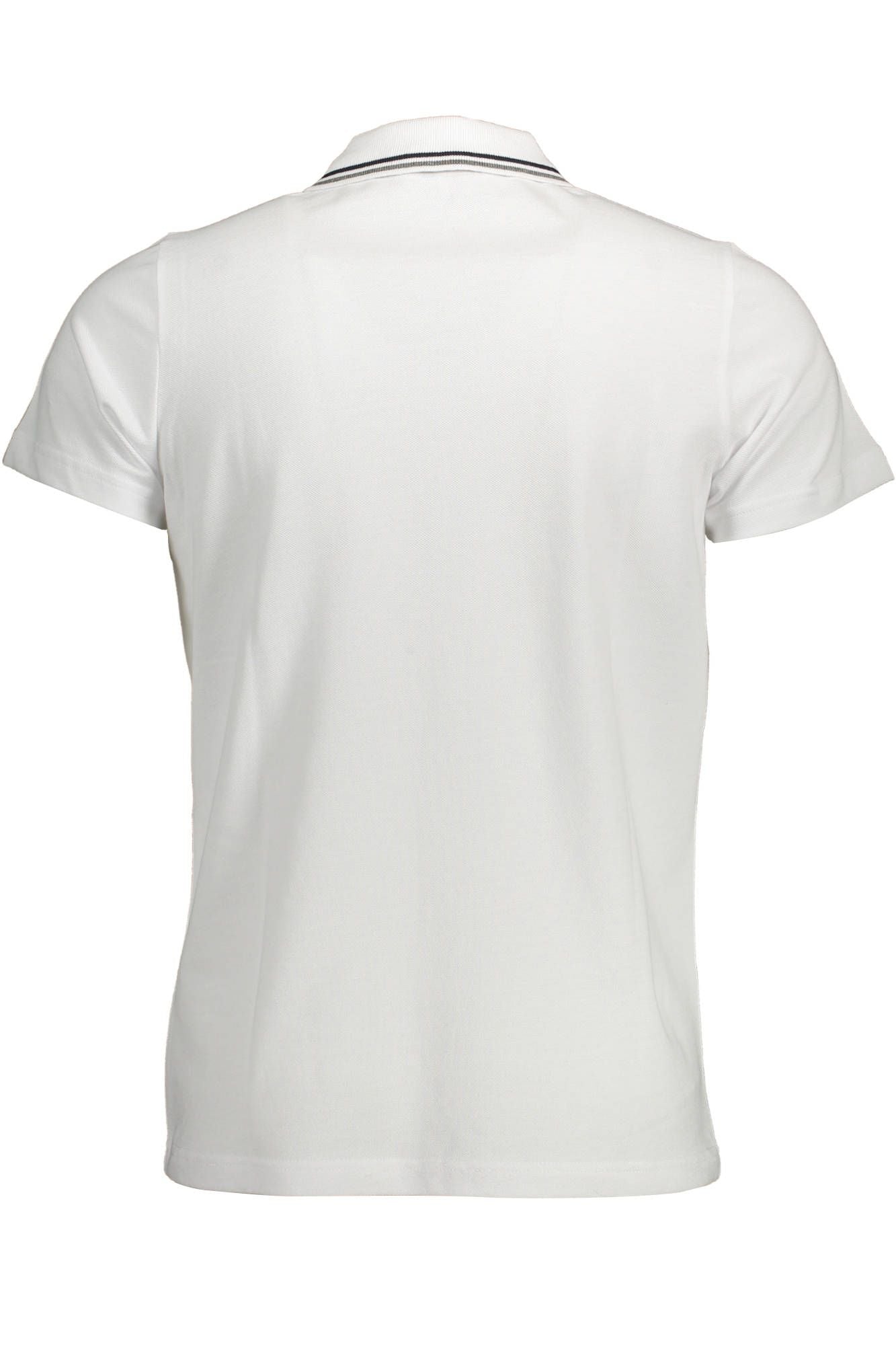 Elegant White Contrast Detail Polo Shirt