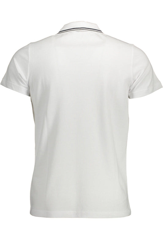 Elegant White Contrast Detail Polo Shirt