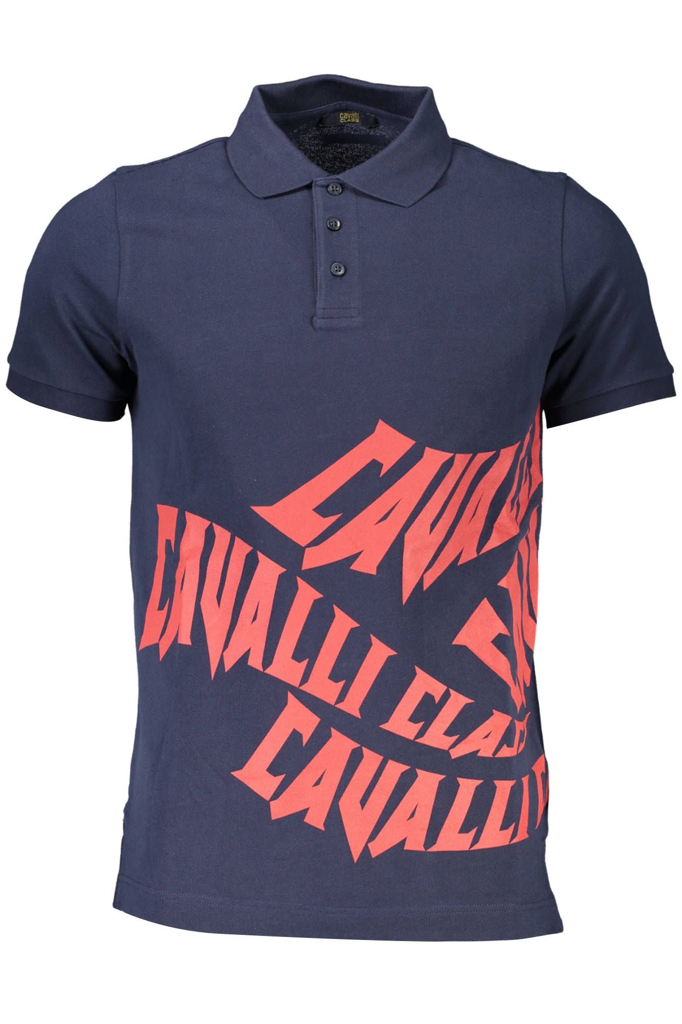 Sleek Blue Regular Fit Printed Polo Shirt