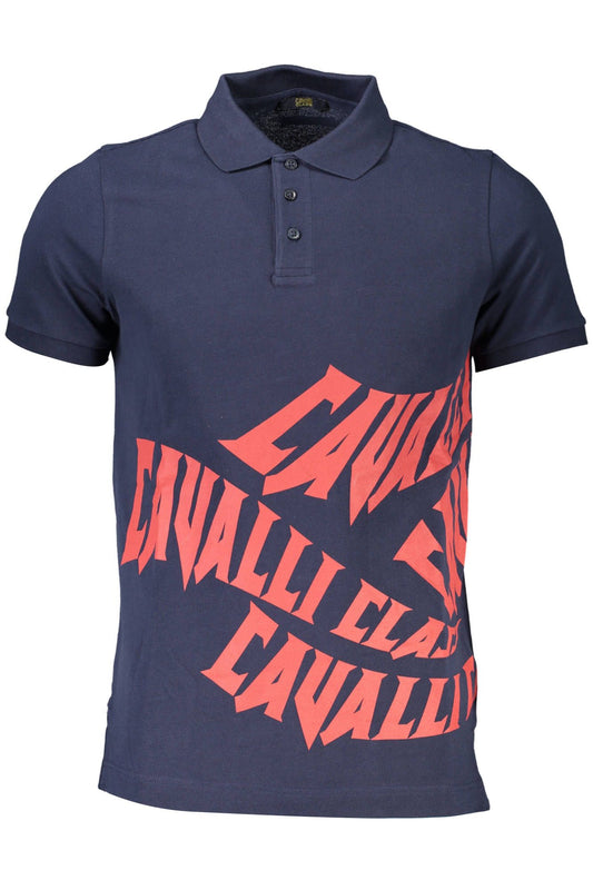 Sleek Blue Regular Fit Printed Polo Shirt