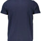 Elegant Blue Cotton Polo with Refined Embroidery