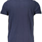 Sleek Blue Regular Fit Printed Polo Shirt