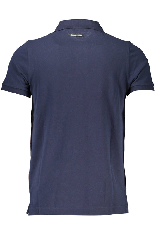 Sleek Blue Regular Fit Printed Polo Shirt
