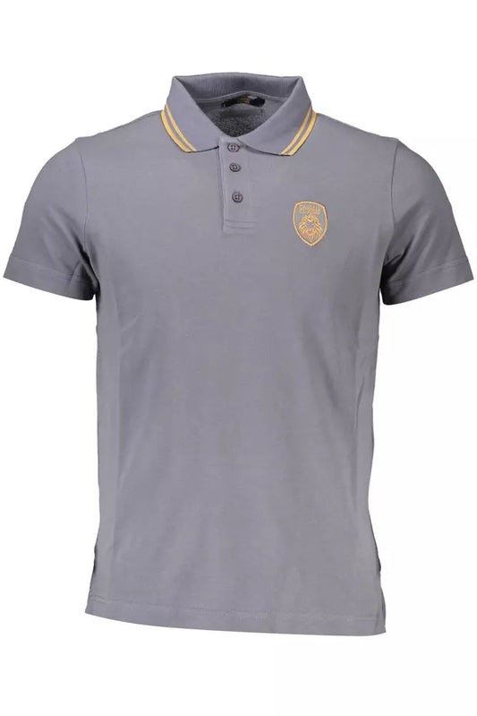 Sleek Gray Polo Shirt with Signature Embroidery