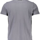Elegant Gray Cotton Polo with Embroidery
