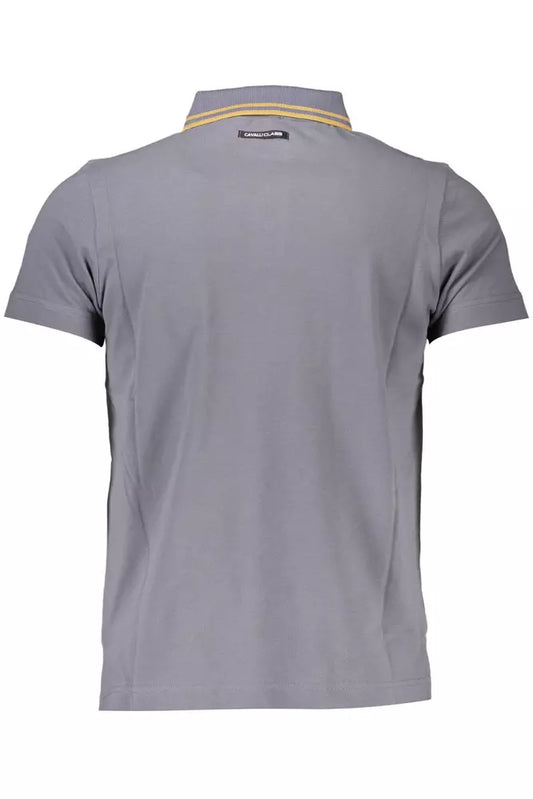 Sleek Gray Polo Shirt with Signature Embroidery