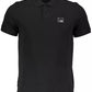 Elegant Black Cotton Polo with Signature Applique