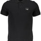 Sleek Black Cotton Polo with Chic Detailing
