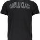 Sleek Black Cotton Polo with Chic Detailing