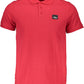 Elegant Short-Sleeved Red Polo for the Modern Man