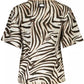 Beige Printed Cotton Tee with Chic Elegance